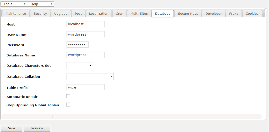 System Parameters: Editor Tab