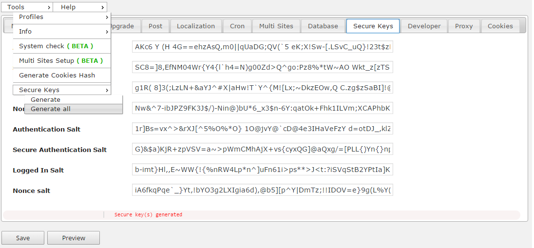 System Parameters: Kses Tab