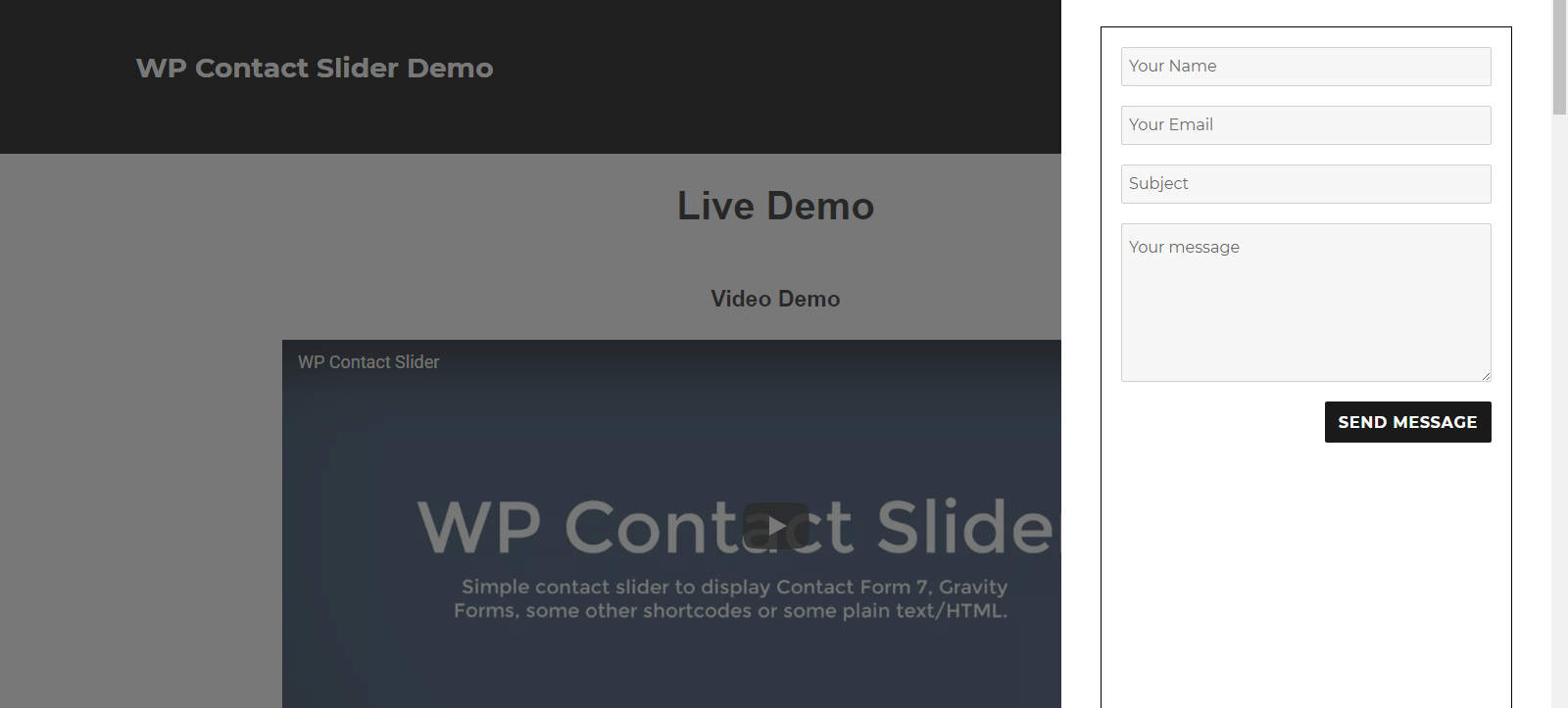 Example of WP Contact Slider with PirateForms.