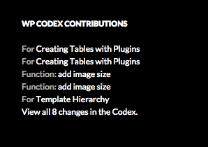 Codex Contributions Card View (Shown in Twenty Fourteen Theme)