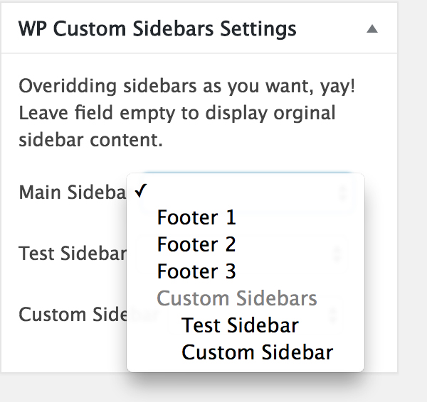 Overriding sidebars