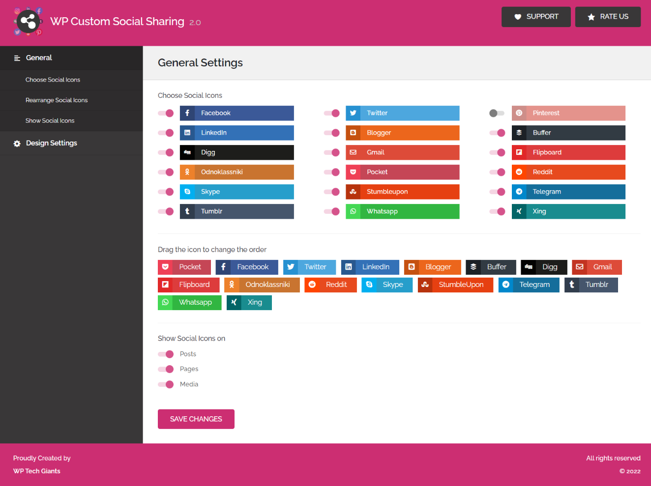 Social Sharing Dashboard.