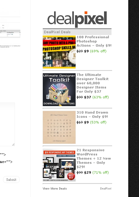 View of widget in Sidebar
