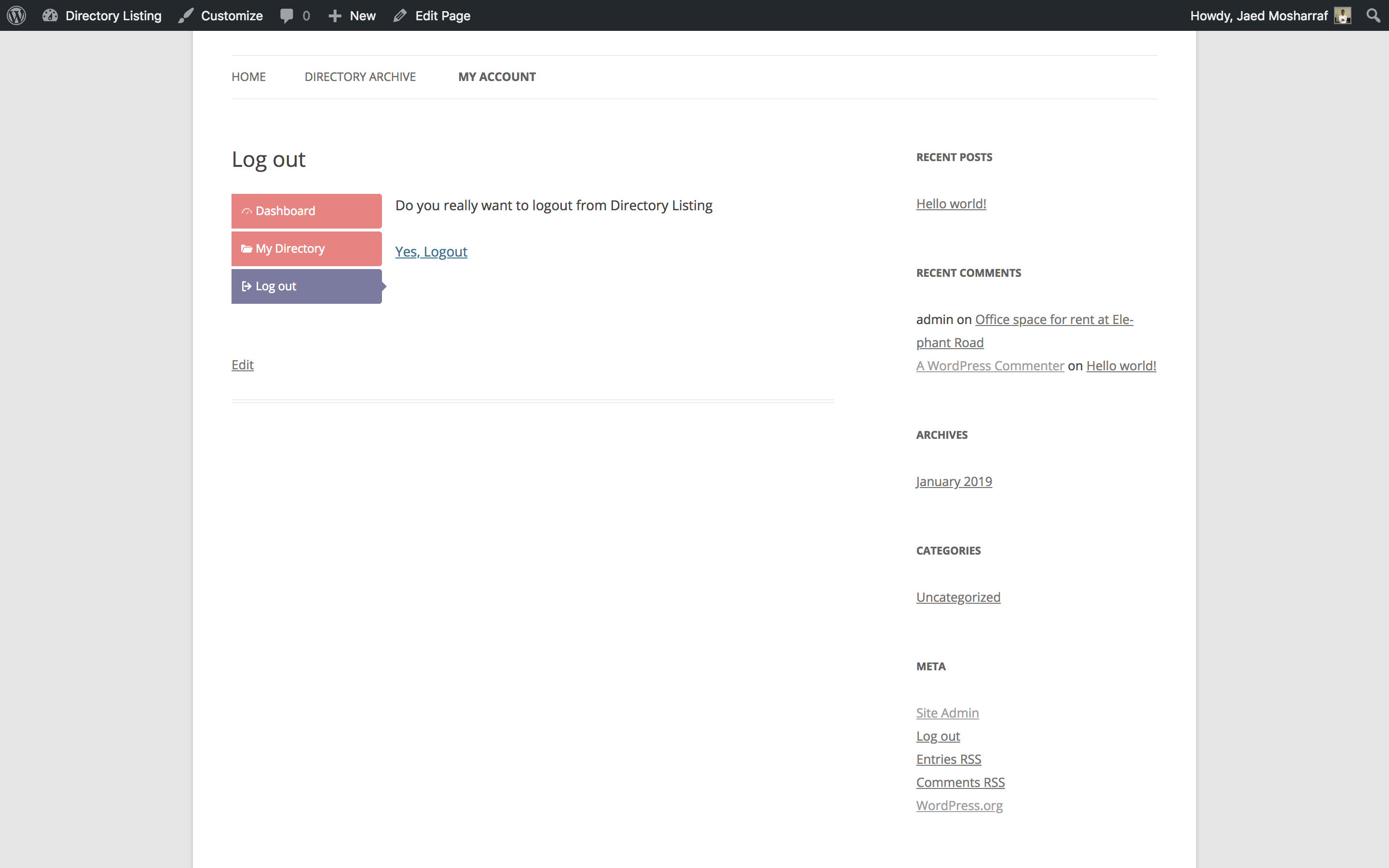 MyAccount - Logout