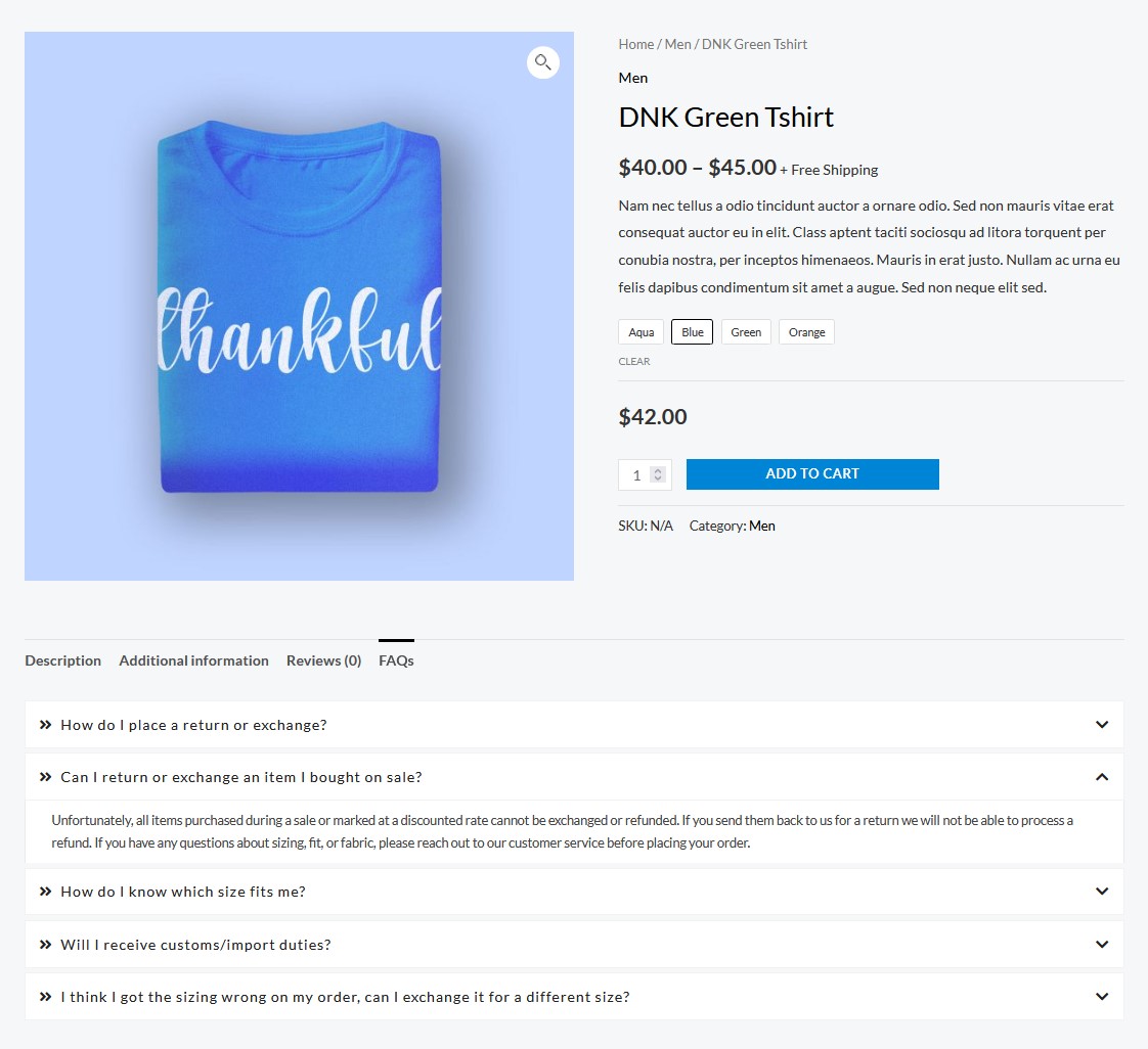 Woocommerce Integration – Display FAQs to Woocommerce products