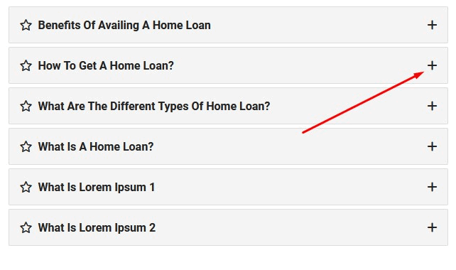 FAQ Open Close Icon Change