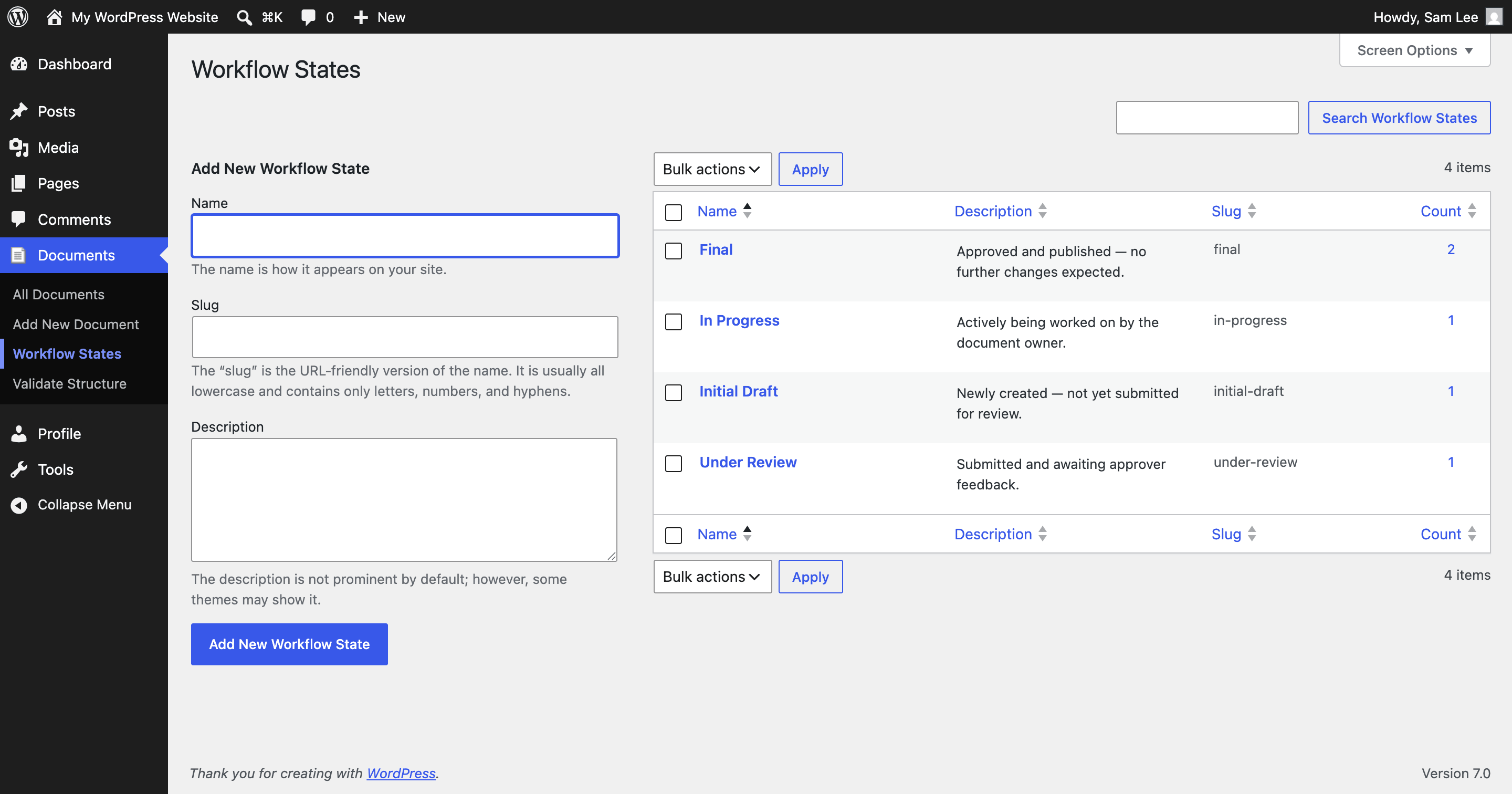 Model your team's review process with fully customizable workflow states.