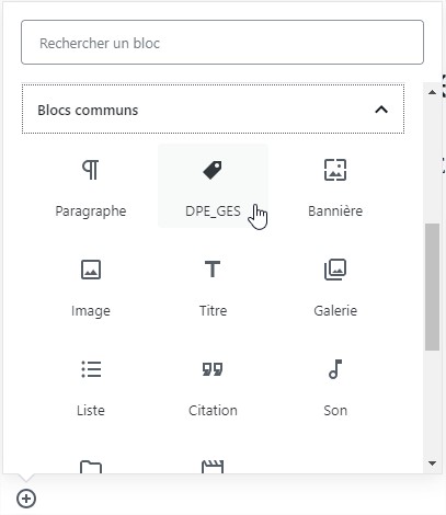 Exemple de la fenètre de saisie de la valeur du DPE à insérer