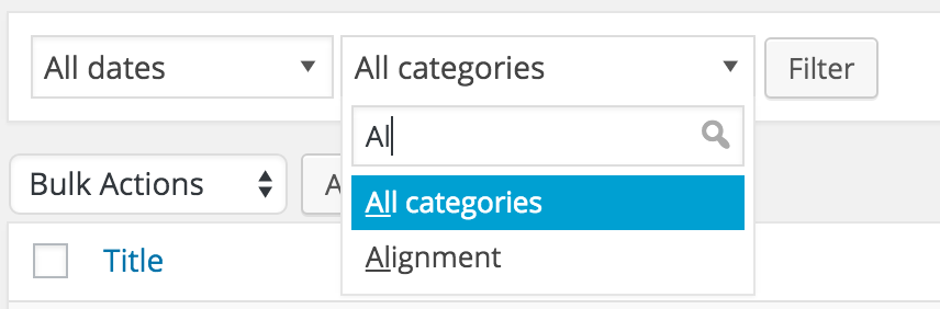 Better filtering and dropdown search
