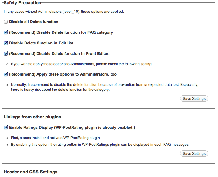 Setting Menu 2 (Safety Guard for a editor and Linkage from other plugins)