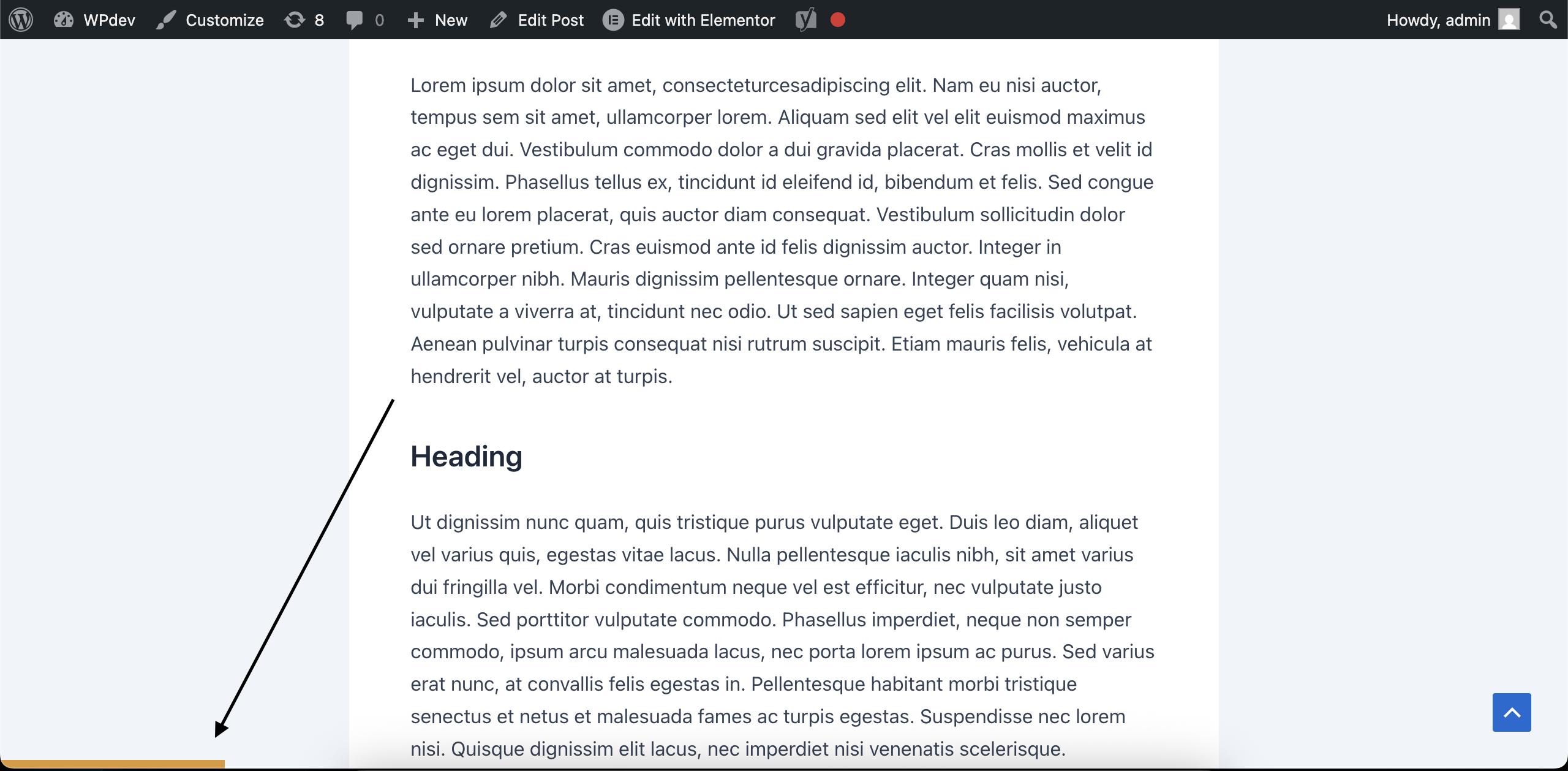 A reading progress bar appears at the bottom of the page as the user scrolls down the page.