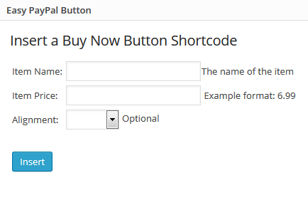 PayPal Buy Now button inserter in the page / post editor