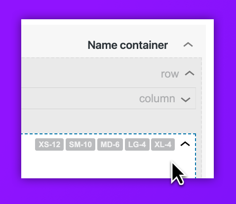 Name container and options