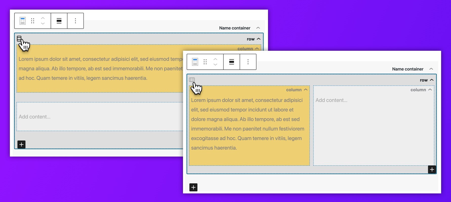 Wrapper container full page width