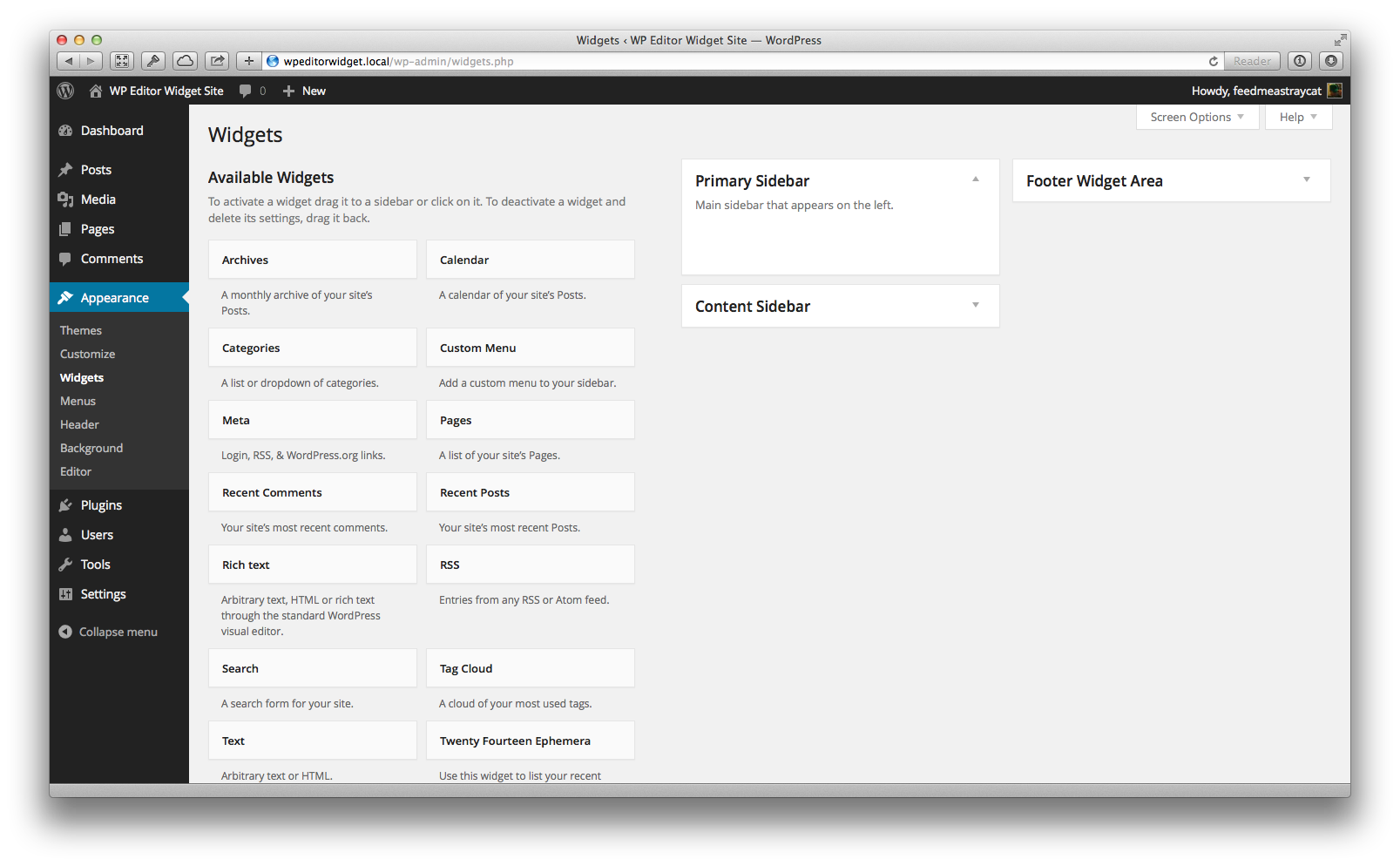 The plugin adds a widget called "Rich text".