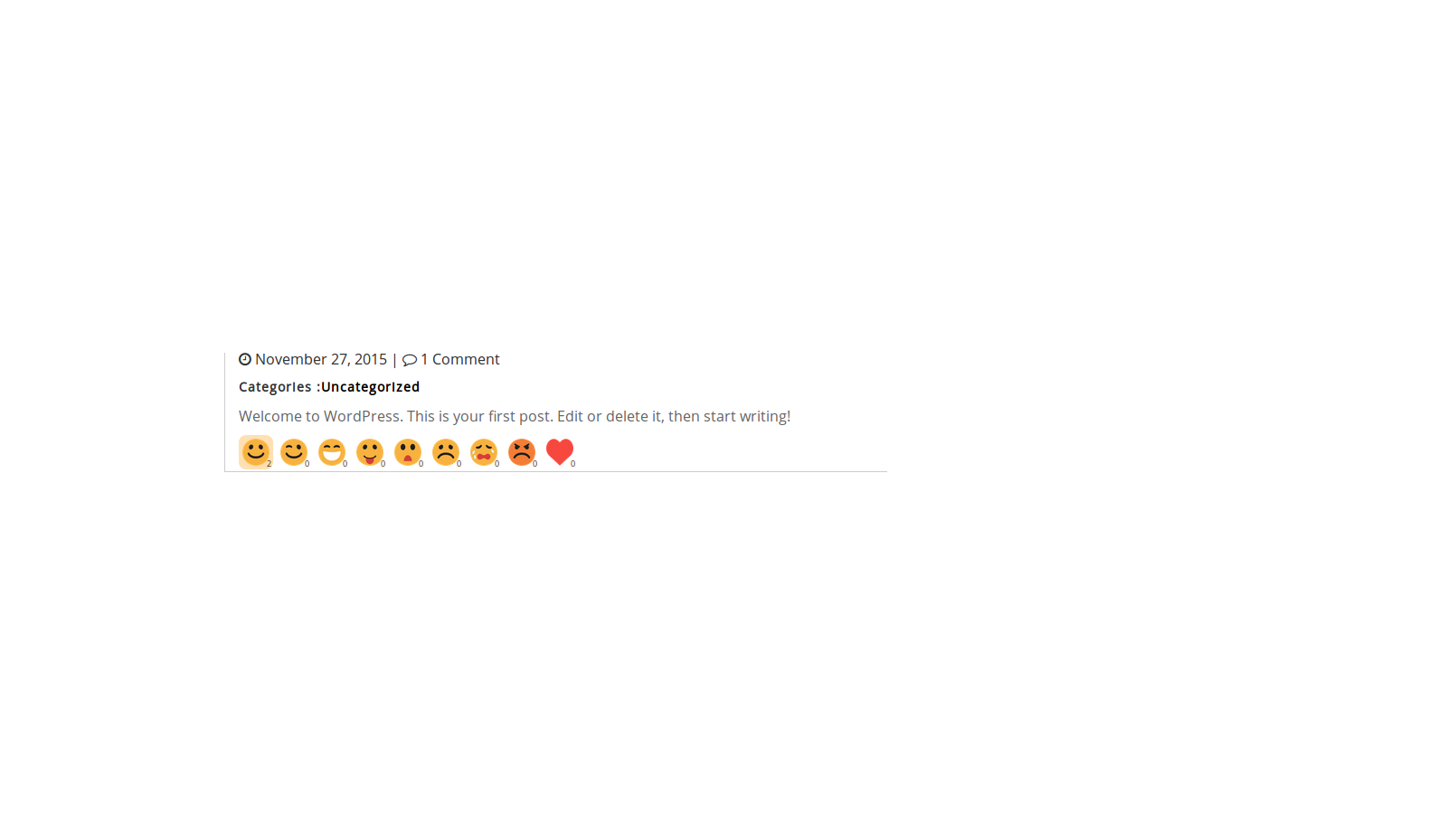 Display emoticons bellow posts or pages