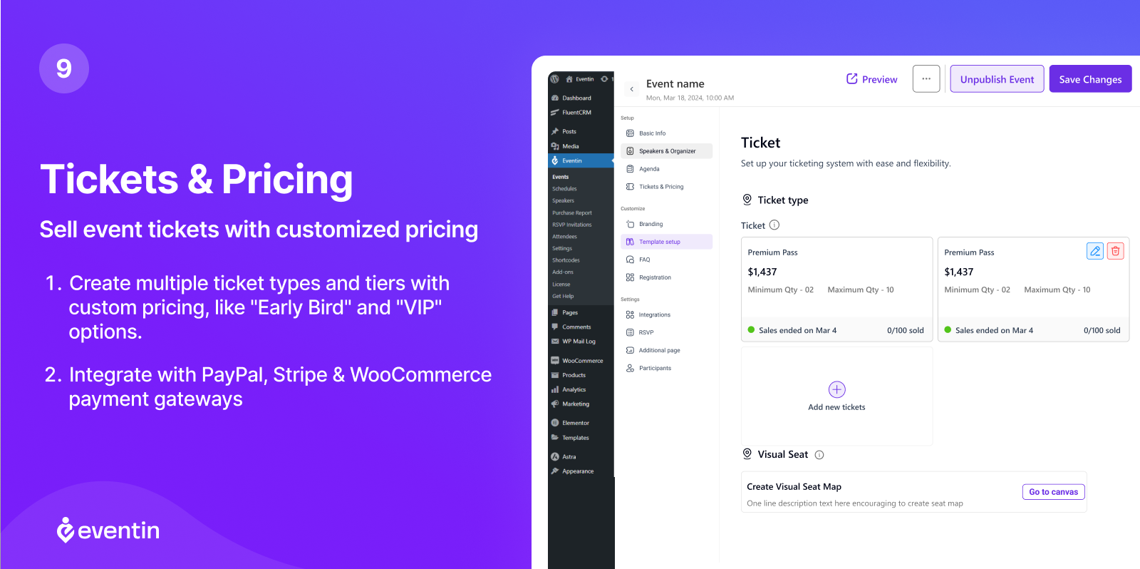 Customizable Event Tickets