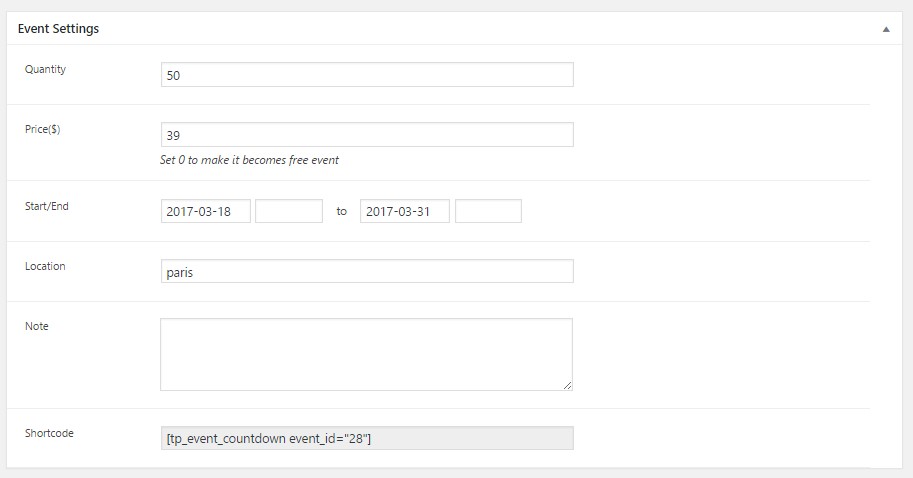 Create A New Event