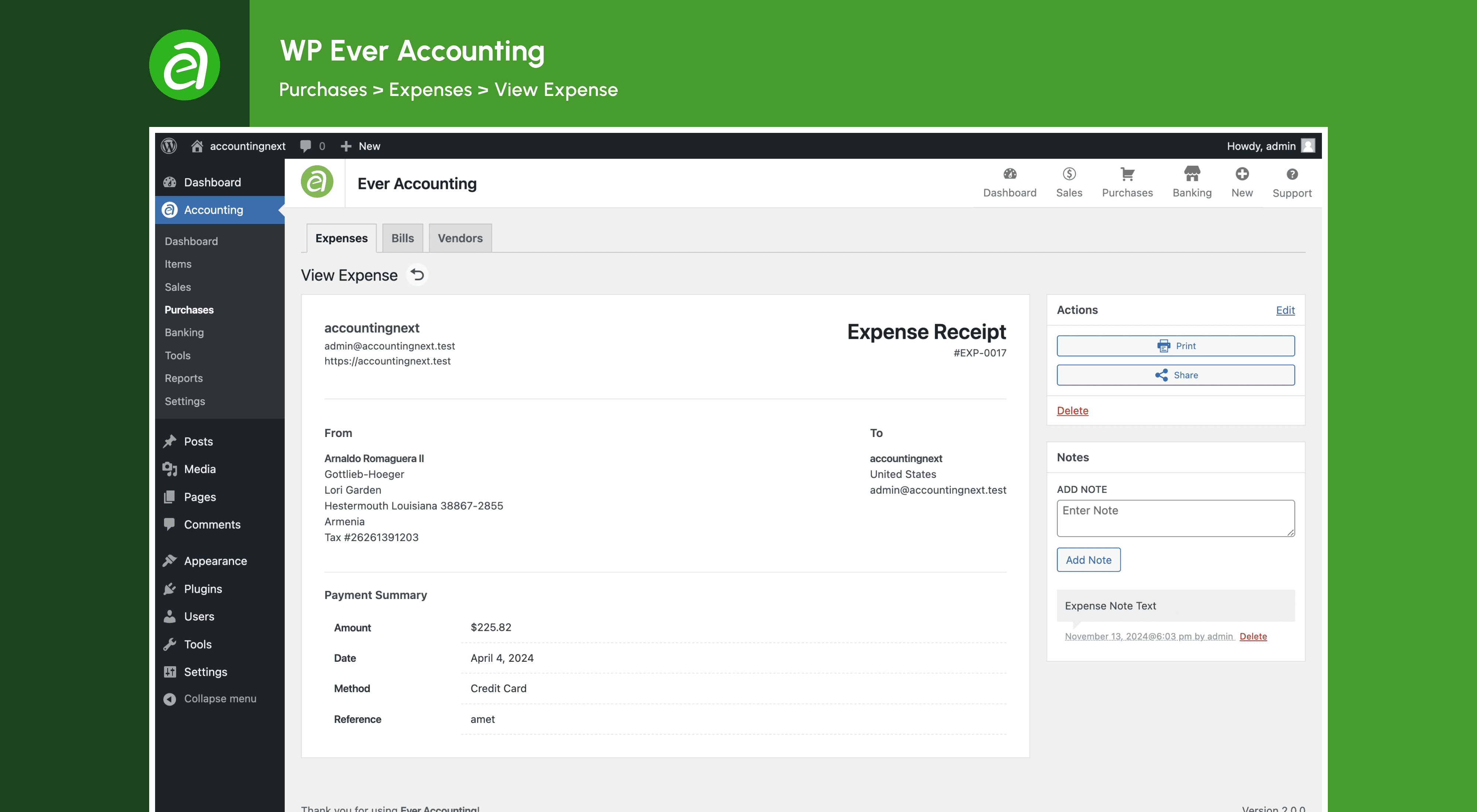 Add/Edit Payment: Add or edit payments with ease.
