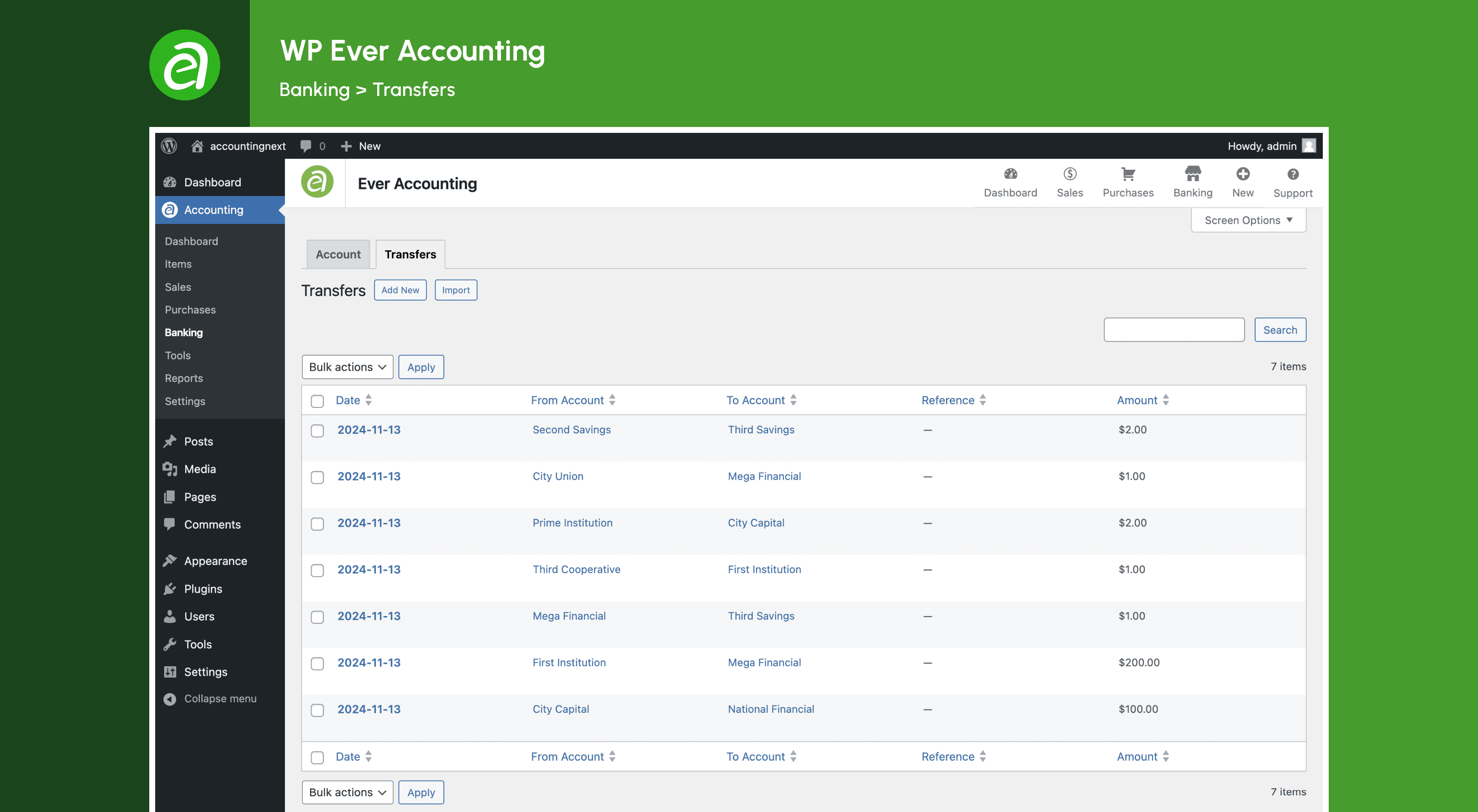 Bills: List of all bills.