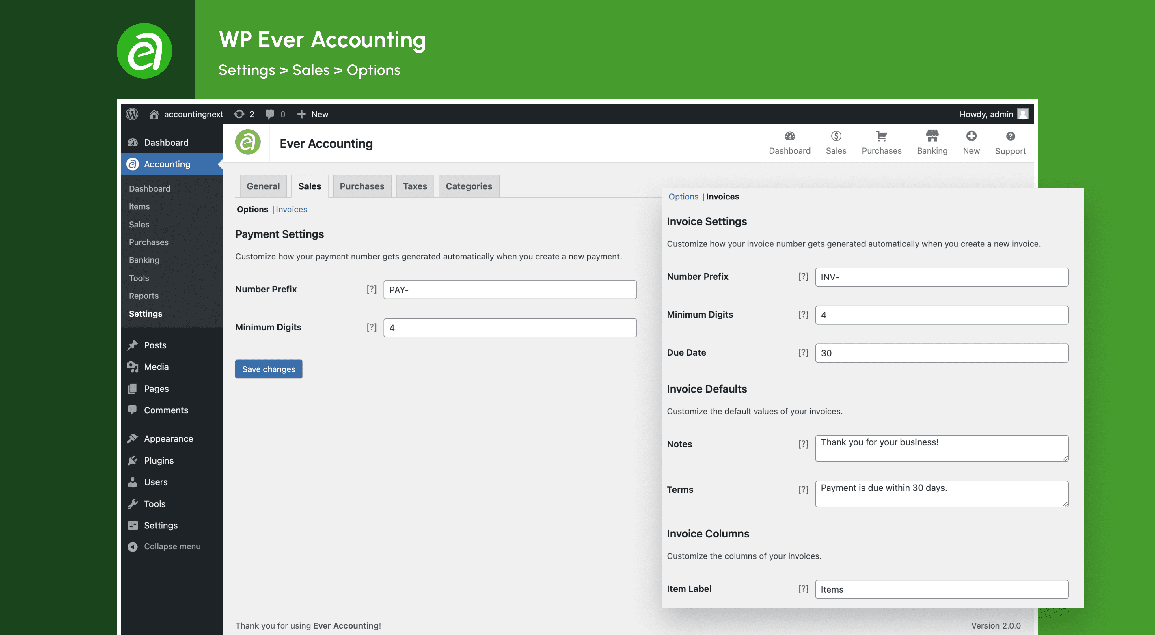 Export: Export data like customers, vendors, revenues, payments, accounts, and transactions.