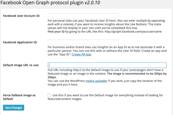 The Open Graph admin options panel has all options laid out in one easy place. The rest is all behind the scenes.