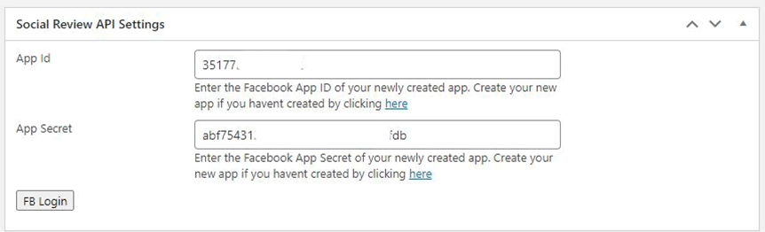Backend - Social Review API Settings