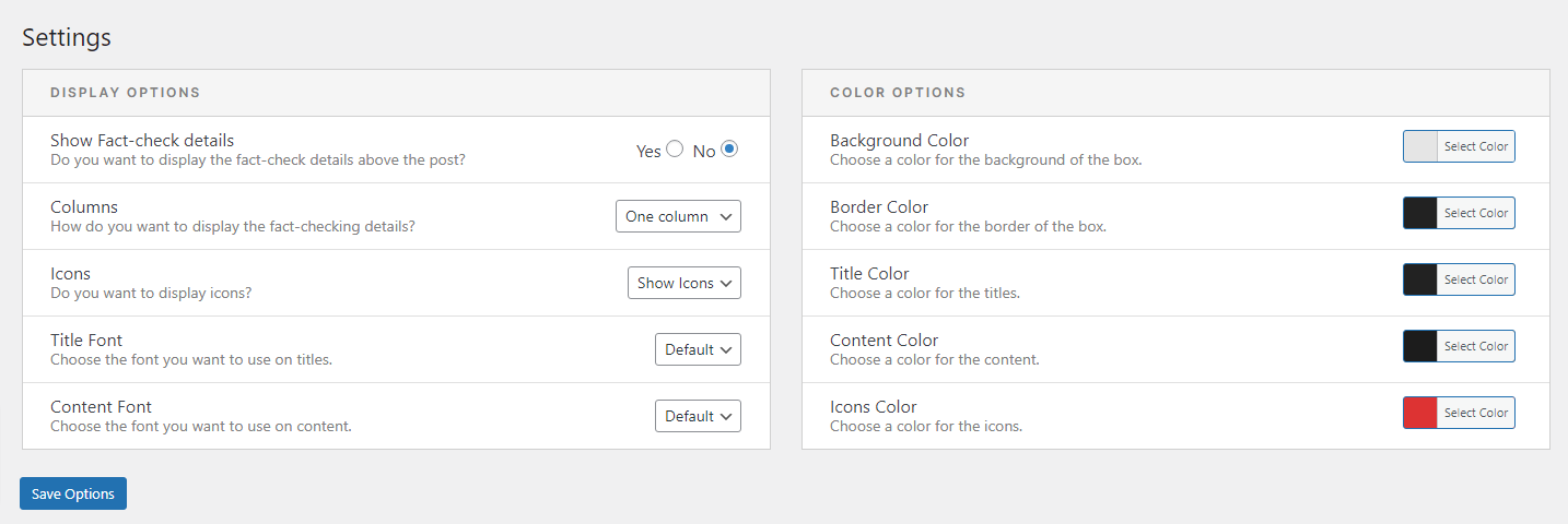 Fact-checking settings