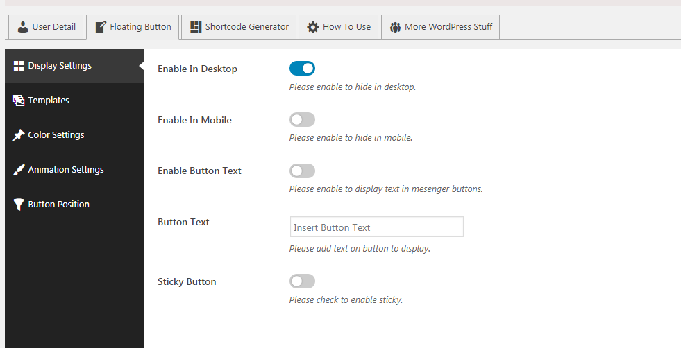 Layout Settings