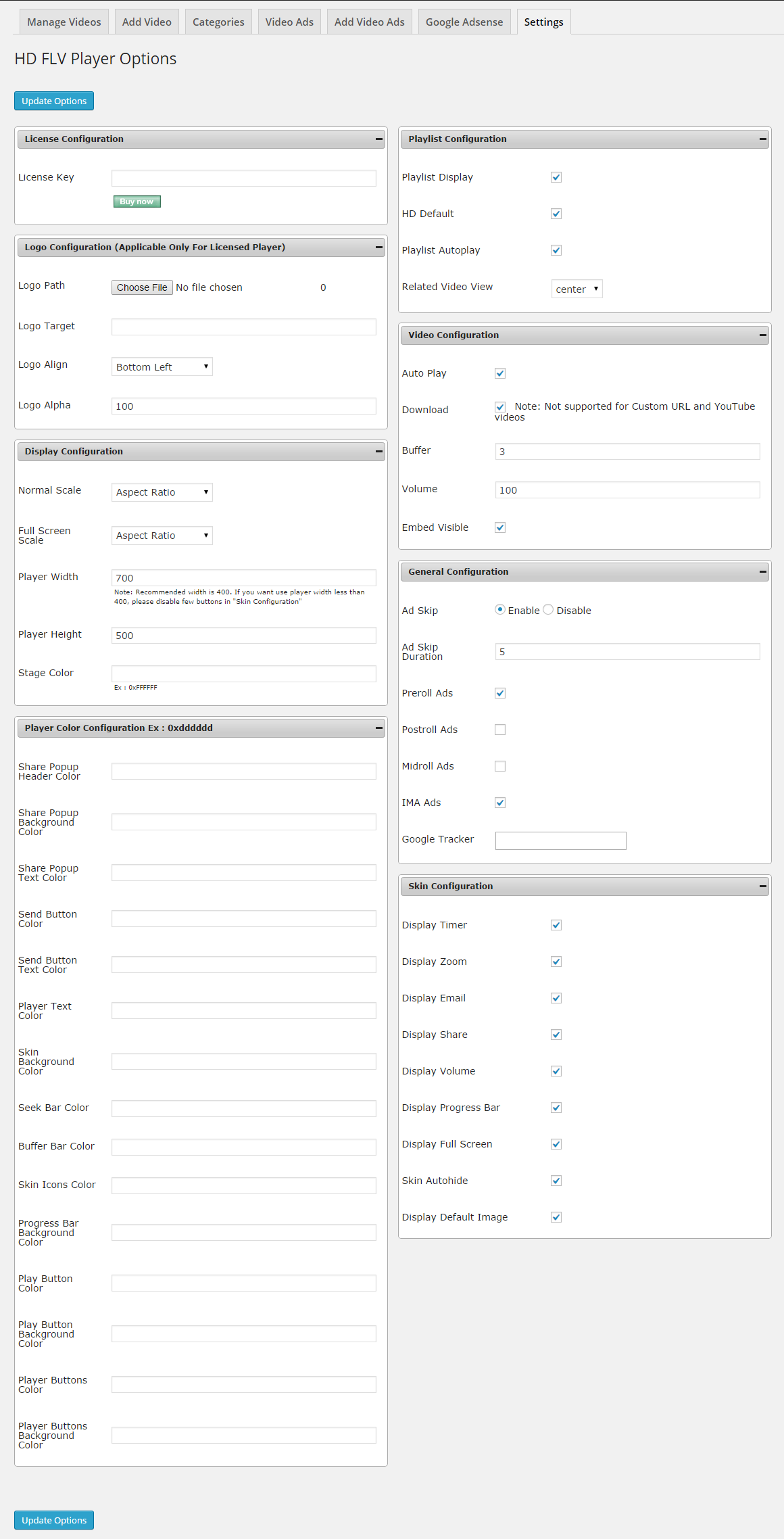 **Upload custom URL** - Here you can upload video via URL eg: http://www.domainname.com/foldername/video.mp4