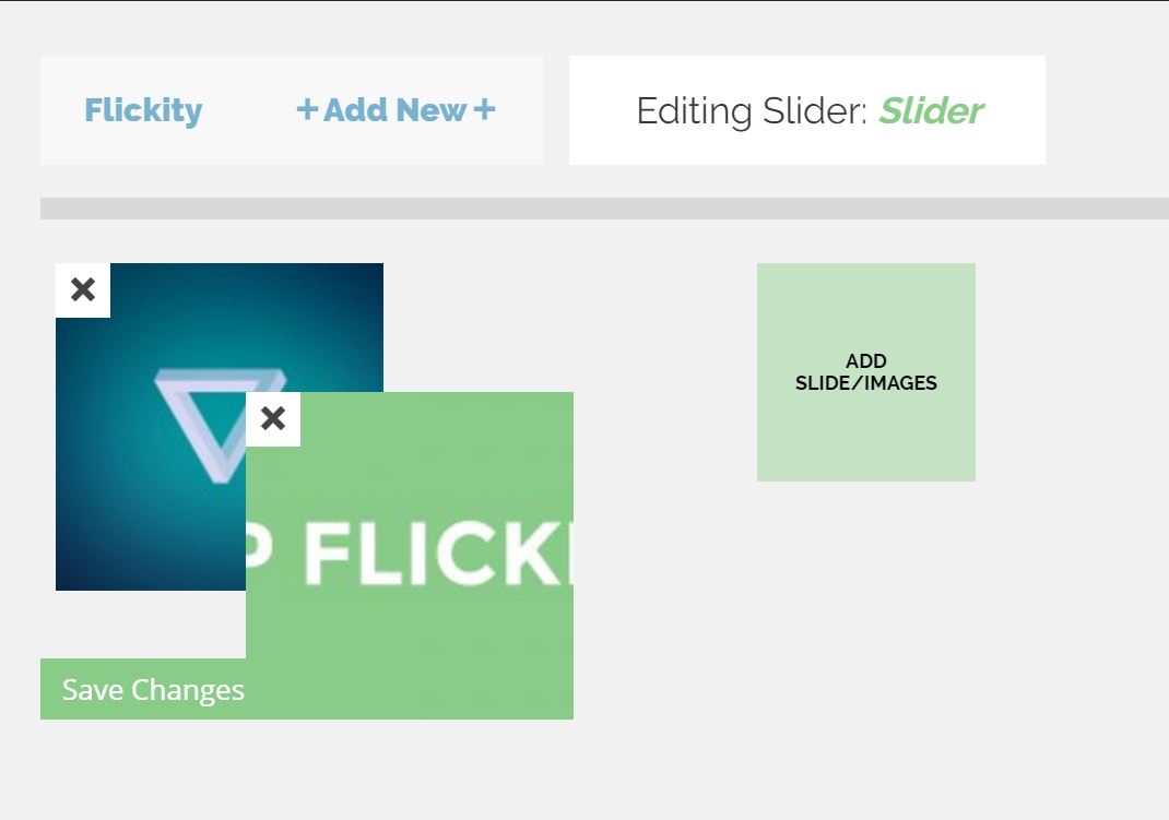 Easy reorder and delete your Flickity Sliders' images.