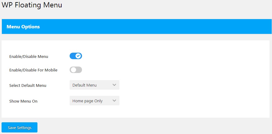 Screenshot-8: Screenshot for Menu option setting.