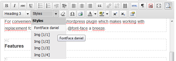 Style dropdown example in tinyMCE screenshot-02.png.