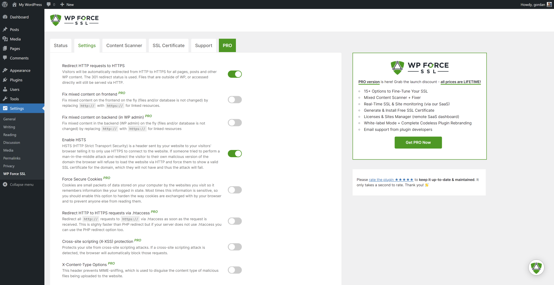 SSL settings