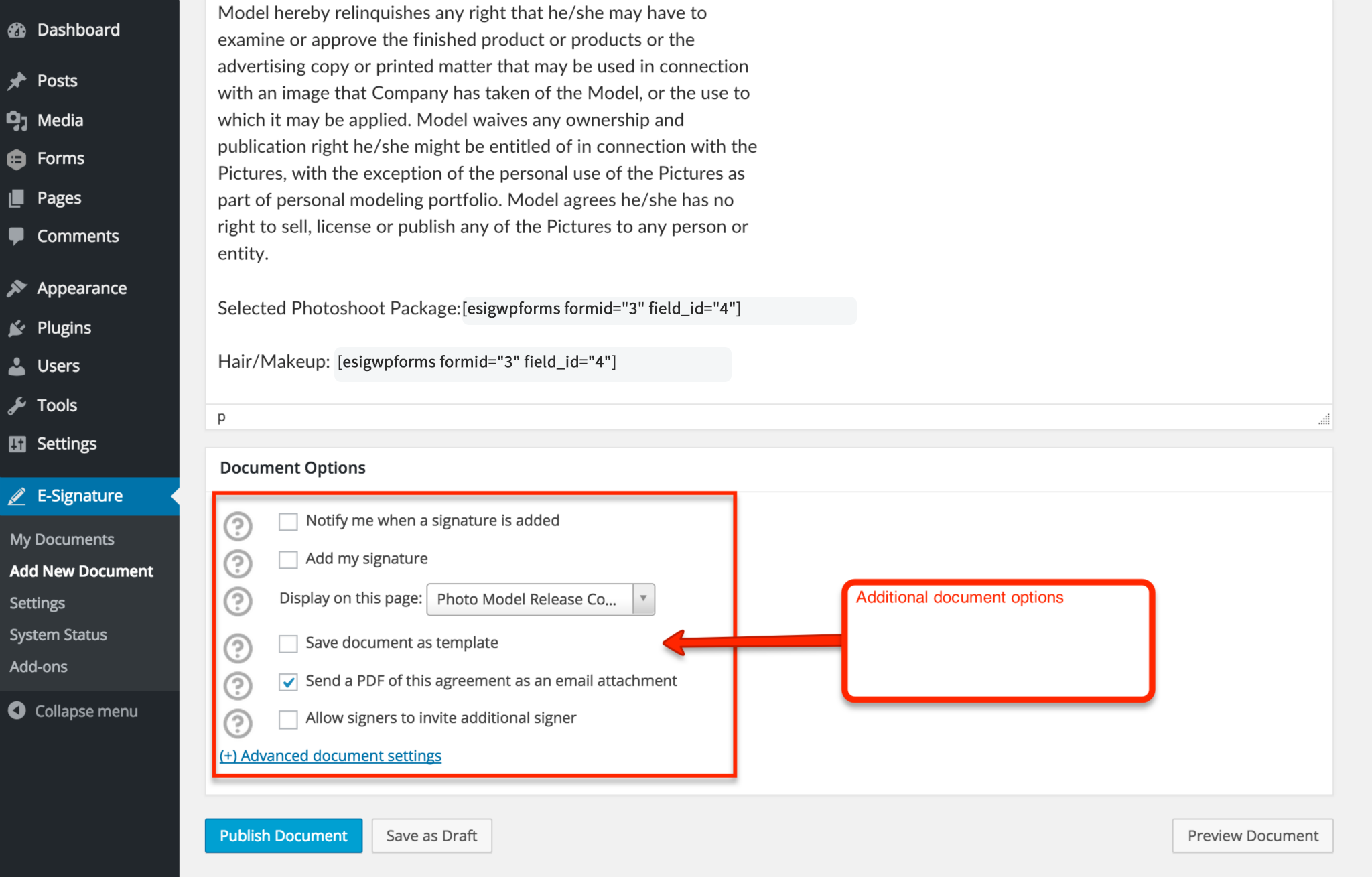 **Select a Digital Signature:**Signers can choose a typed or digital signature