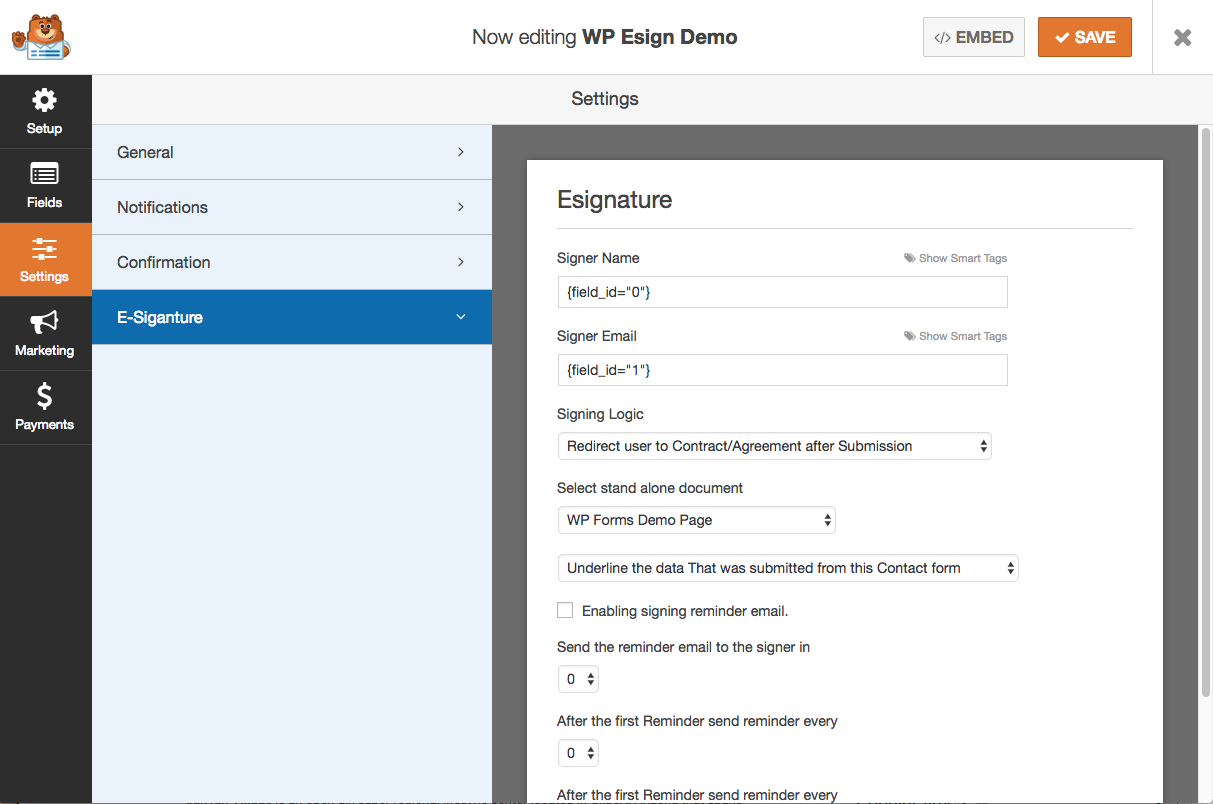**Save as PDF:**Customers can either view, print or download their signed document from the website. To do this, they need to click “View Signed Document” in the email that was sent to them upon signing. (With the “Attach as PDF” add-on installed, you can also automatically include the signed contract as a PDF attachment in this email.)