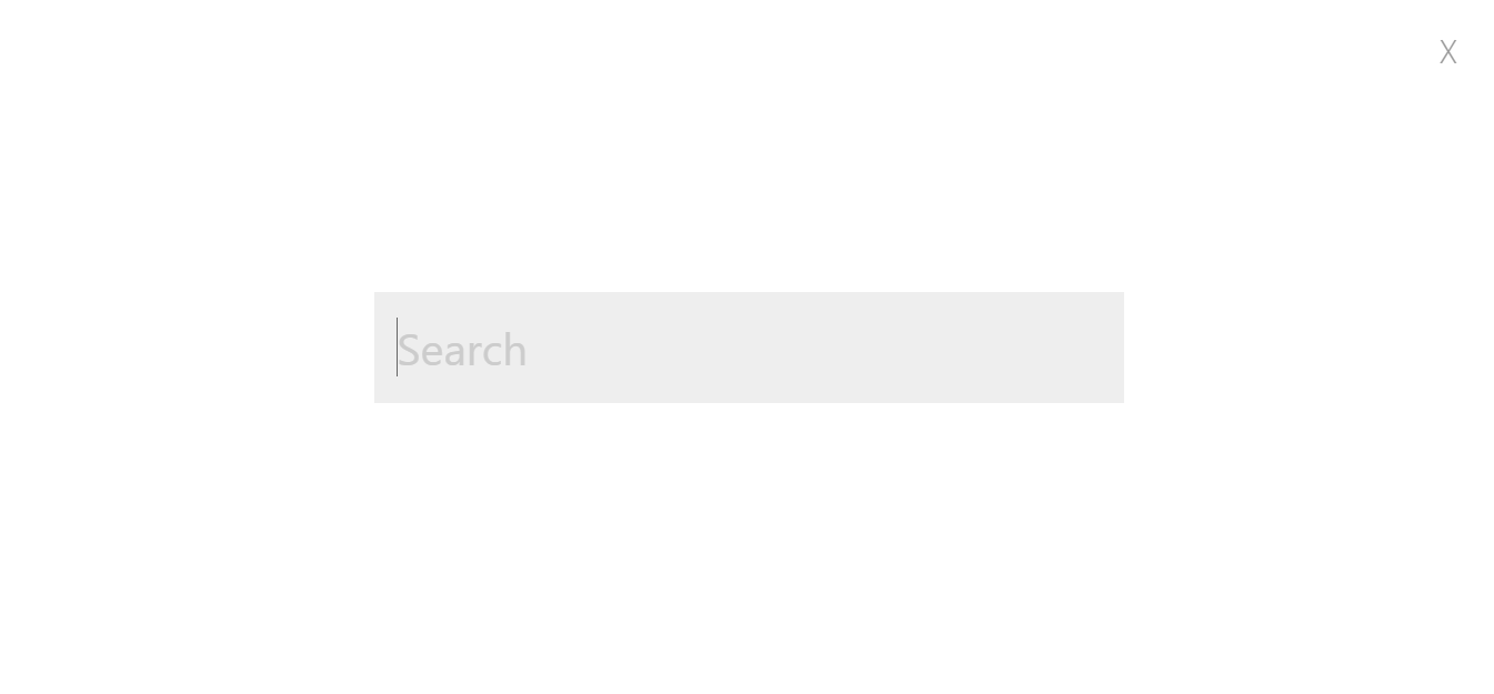Full Screen Search Overlay Form