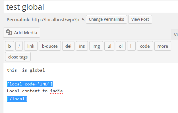 Use shortcode to restrict only a part of the post.