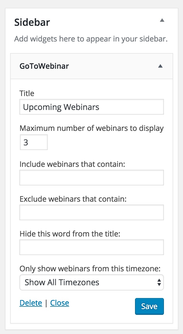 Add the widget to a sidebar
