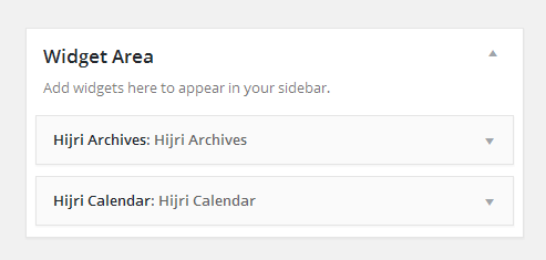 Custom widgets in sidebar for Hijri date.