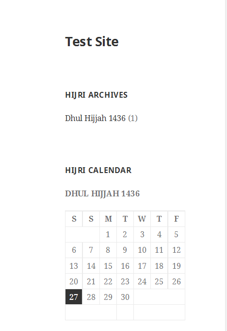 Test all widgets for Hijri date.
