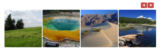 The image carousel with red buttons, and 4 150x150 images visible.