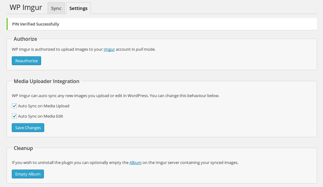 WP-Imgur Settings