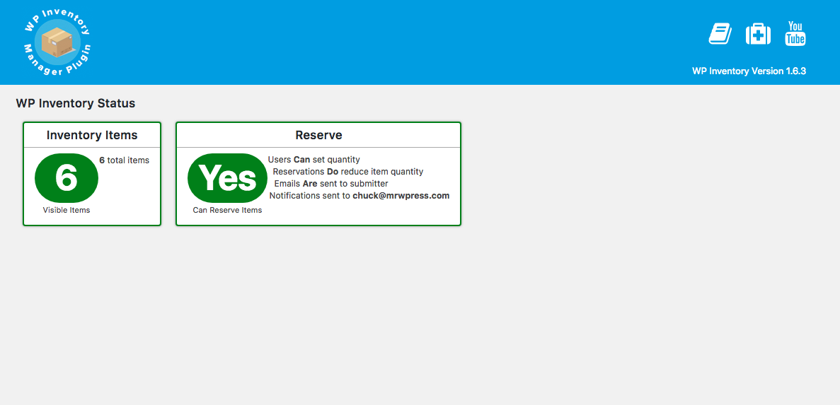 Status page.  Useful to help you understand the health of your system.  Check this page if you are having problems.