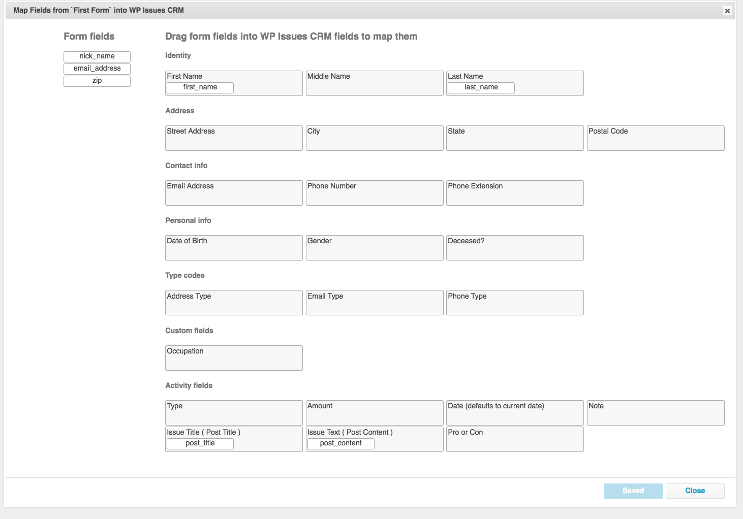 Create your own custom fields and define options for the custom dropdowns that you create.