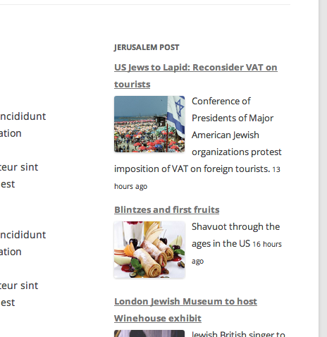 Just a sample of what the feed looks like in the 2012 Theme