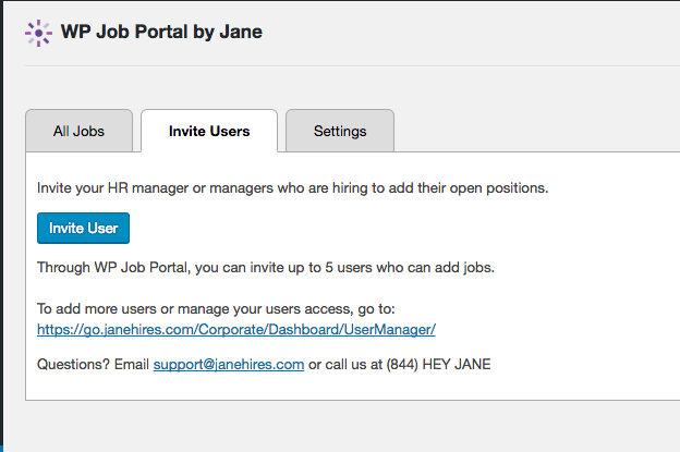 Inviting a manager to create new jobs.