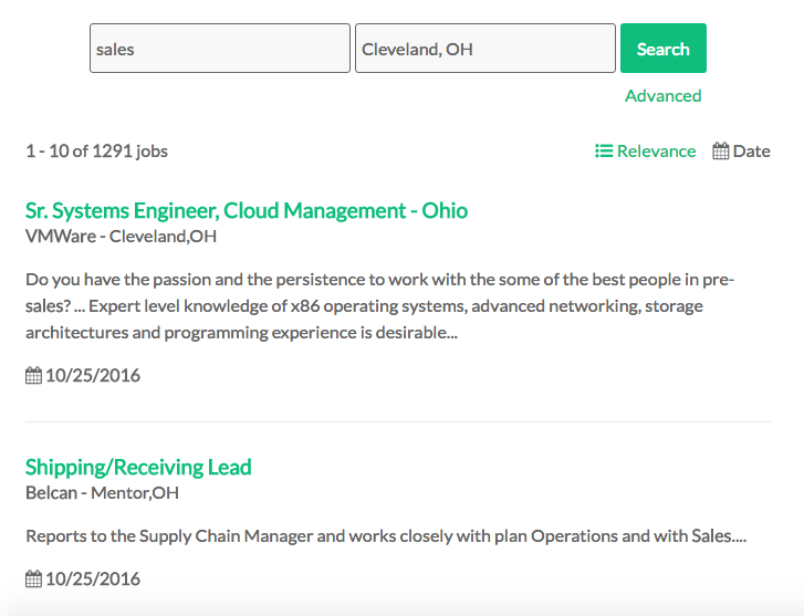 Job results