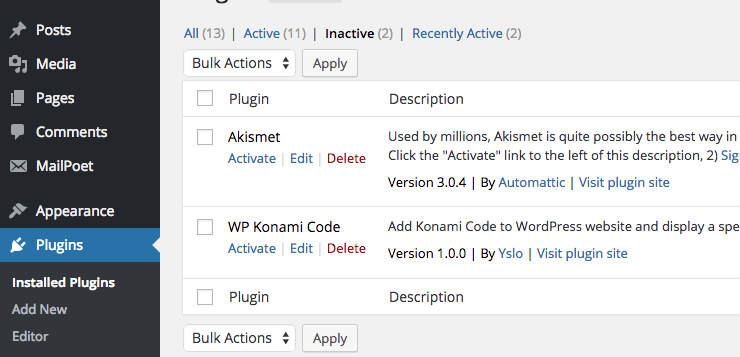 Activate the plugin