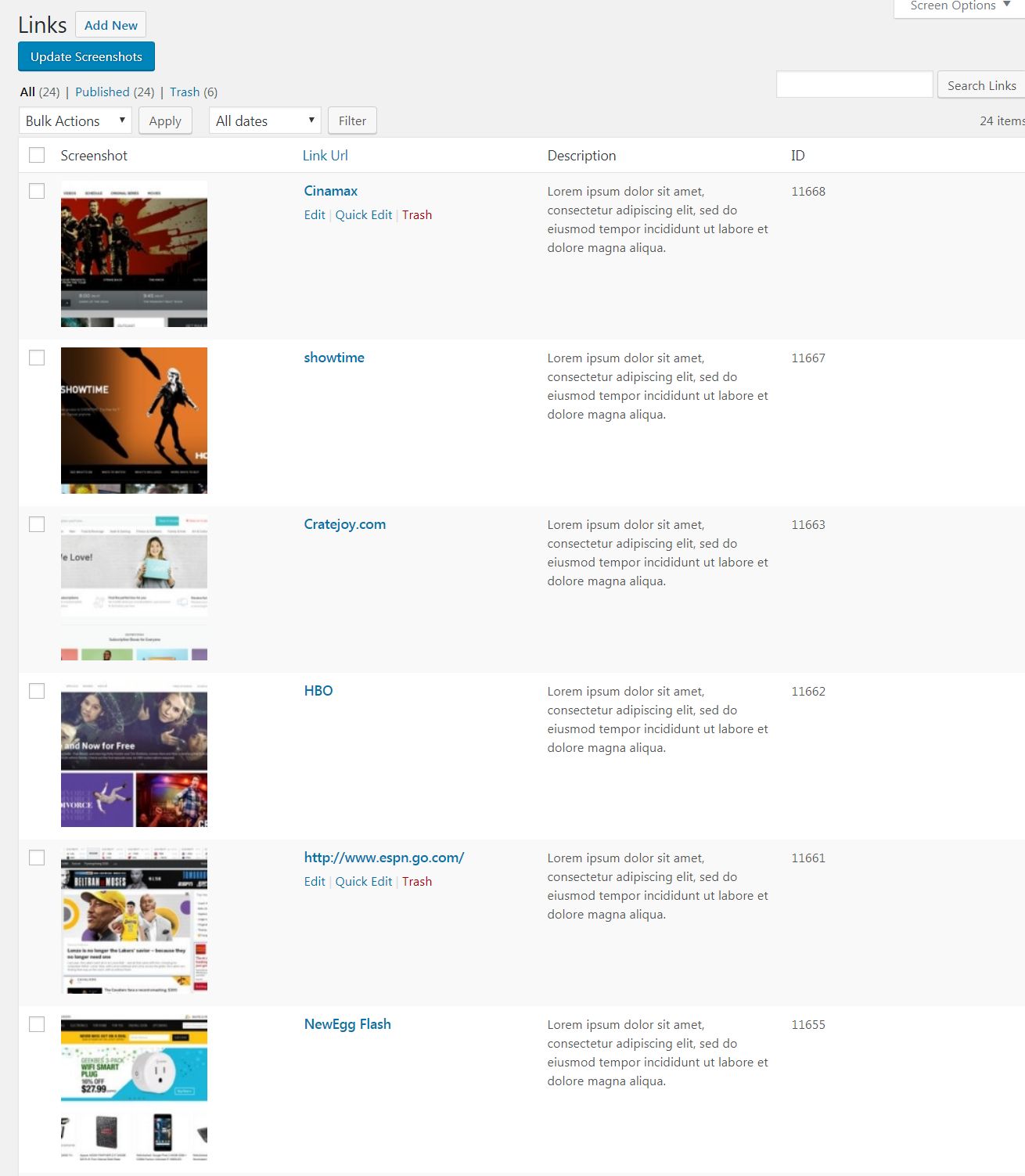 Managing your links is also a lot like managing Wordpress posts.